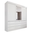 Ver imagem 2 de Guarda-Roupa 3 Portas 9 Gavetas com Espelho Florença Espresso Móveis