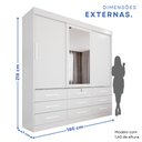 Ver imagem 4 de Guarda-Roupa 3 Portas 9 Gavetas com Espelho Florença Espresso Móveis