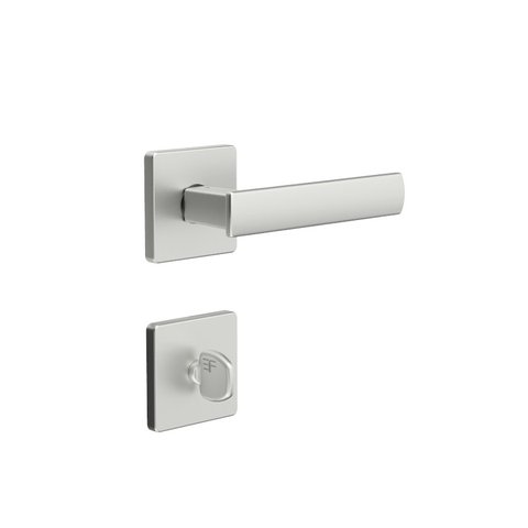 Fechadura 3f Linha Design Roseta Quadrada Banheiro - Inox