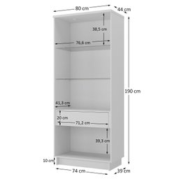 Cristaleira 2 Portas 1 Gaveta com Led 8600 - 5 Cristaleira 2 Portas 1 Gaveta com Led 8600 - 5
