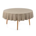 Ver imagem 1 de Toalha de Mesa Kasrten Katherine 1,70m Redondo 100% Algodão - Taupe