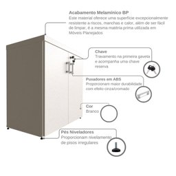 Armário Baixo com 2 Portas para Escritório / Home Office - 9