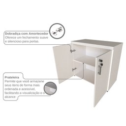 Armário Baixo com 2 Portas para Escritório / Home Office - 10