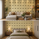 Ver imagem 3 de Papel de Parede 3d Cubos Bege 10 Metros
