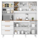 Ver imagem 2 de Armário para Cozinha Kit Max 181 Cm 6 Portas 3 Gavetas Branco Fosco Brilho - Zanzini
