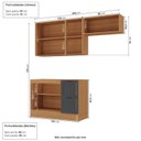Ver imagem 4 de Cozinha Compacta Planejada 3 Peças 2 Aéreos 1 Balcão Soho CabeCasa MadeiraOriginals Cinza/Freijó/Grafite