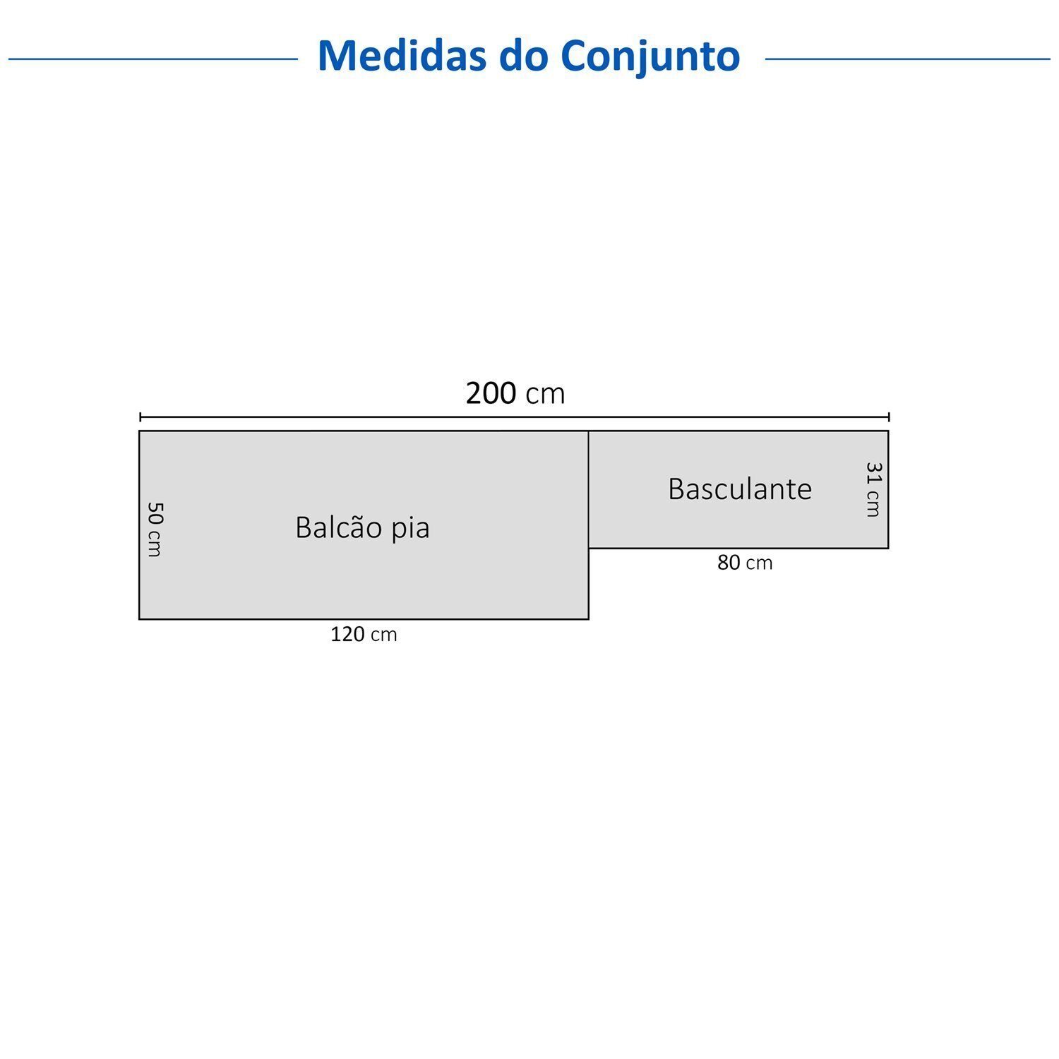 Cozinha Compacta 3 Peças 2 Aéreos 1 Balcão Soho Cabecasa Madeiramadeira - 3