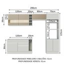 Ver imagem 4 de Armário de Cozinha Completa 290cm Branco/Branco/Crema Cristal Madesa 09