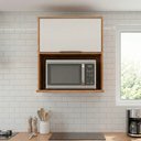 Ver imagem 1 de Armário Aéreo 1 Porta 80cm Microondas Brilhante Celeste Bege/Cinamomo/Offwhite