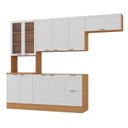 Ver imagem 3 de Cozinha Compacta Planejada 4 Peças 1 Paneleiro Duplo 2 Aéreos 1 Balcão Soho CabeCasa MadeiraOriginals Branco/Freijó