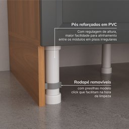 Cozinha Compacta 5 Peças 1 Paneleiro Duplo 2 Aéreos 2 Balcões Soho Cabecasa Madeiramadeira - 8