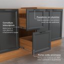 Ver imagem 7 de Cozinha Compacta Planejada 5 Peças 1 Paneleiro Duplo 2 Aéreos 2 Balcões Soho CabeCasa MadeiraOriginals Cinza/Freijó/Grafite