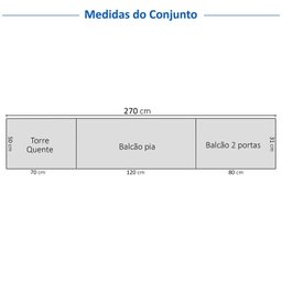 Cozinha Compacta 5 Peças 1 Paneleiro Duplo 2 Aéreos 2 Balcões Soho Cabecasa Madeiramadeira - 4