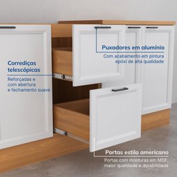 Cozinha Compacta 5 Peças 1 Paneleiro Duplo 2 Aéreos 2 Balcões Soho Cabecasa Madeiramadeira - 7