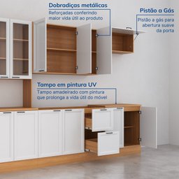 Cozinha Compacta 5 Peças 1 Paneleiro Duplo 2 Aéreos 2 Balcões Soho Cabecasa Madeiramadeira - 6