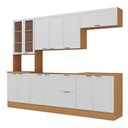 Ver imagem 3 de Cozinha Compacta Planejada 5 Peças 1 Paneleiro Duplo 2 Aéreos 2 Balcões Soho CabeCasa MadeiraOriginals Branco/Freijó