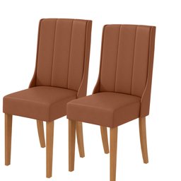 Kit 2 Cadeiras Celina - Lopas Corino Caramelo/amendoa Clean - 1 Kit 2 Cadeiras Celina - Lopas Corino Caramelo/amendoa Clean - 1