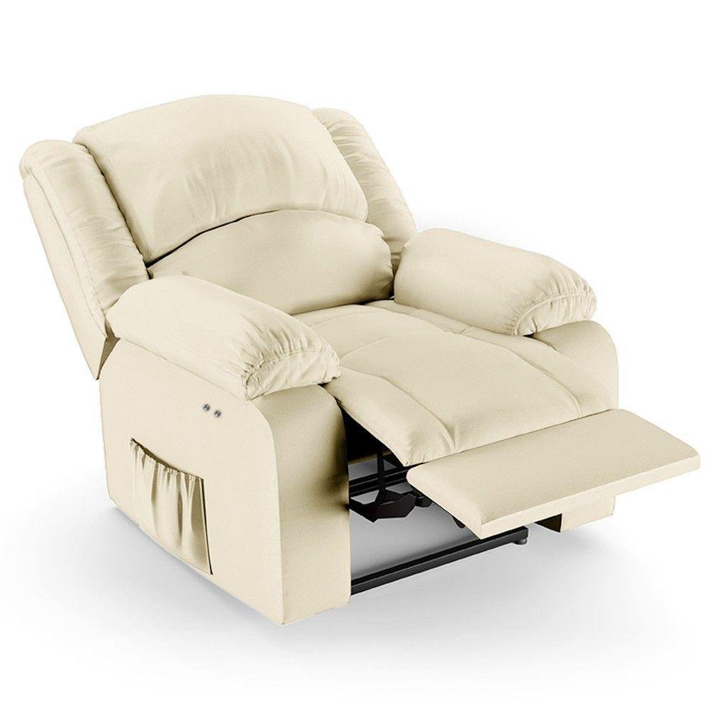 Poltrona do Papai Reclinável Pietra Power Touch Massagem Fh9 Pu Bege - Mpozenato - 2