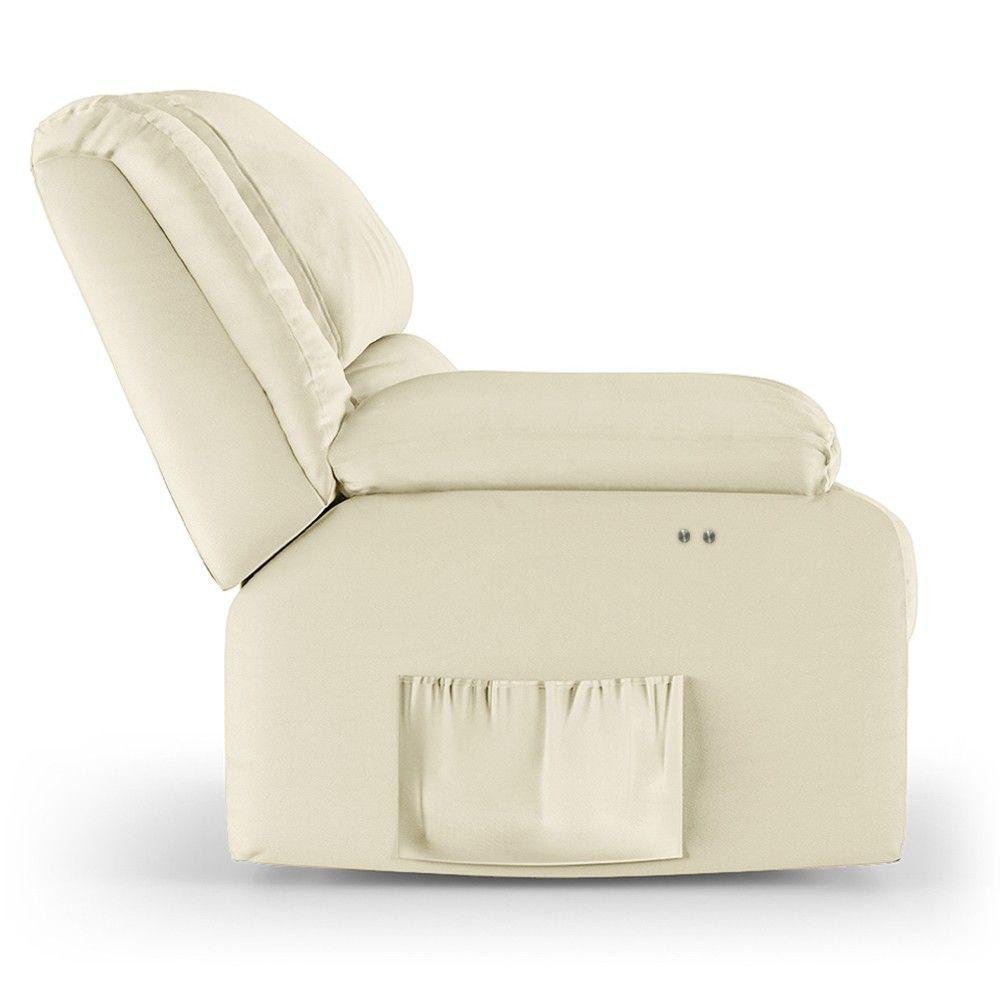 Poltrona do Papai Reclinável Pietra Power Touch Massagem Fh9 Pu Bege - Mpozenato - 5