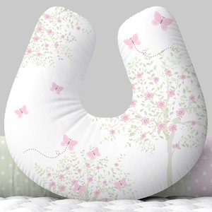 Almofada para Amamentar com Zíper Flores Delicadas Menina