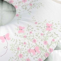Almofada para Amamentar com Zíper Flores Delicadas Menina - 3