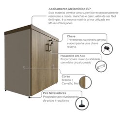 Armário Baixo com 2 Portas para Escritório / Home Office - 9