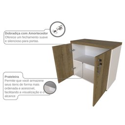 Armário Baixo com 2 Portas para Escritório / Home Office - 10