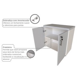 Armário Baixo com 2 Portas para Escritório / Home Office - 10