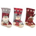 Ver imagem 1 de Trio de Botas Meias Decoração Enfeite de Natal Boneco Neve Papai Noel Rena 43cm