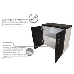 Armário Baixo com 2 Portas para Escritório / Home Office - 10