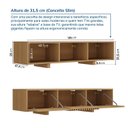 Ver imagem 3 de Rack Ripado para TV até 50 Polegadas Planejado 135cm Aruá CabeCasa MadeiraOriginals Marrom/Jatobá