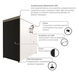Armário Baixo com 2 Portas para Escritório / Home Office - 9