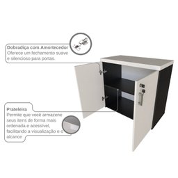 Armário Baixo com 2 Portas para Escritório / Home Office - 10