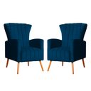 Ver imagem 7 de Kit 02 Poltronas Melinda Veludo Azul Marinho