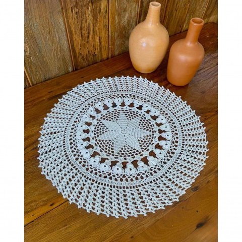 Toalha de Mesa Redonda Lisa Polipropileno 60cm Branco Primavera Edições