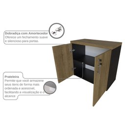 Armário Baixo com 2 Portas para Escritório / Home Office - 10
