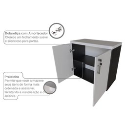Armário Baixo com 2 Portas para Escritório / Home Office - 10