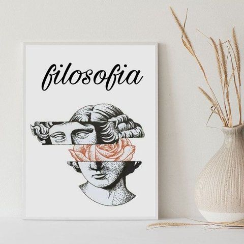 Quadro Decorativo Filosofia 24x18cm - com Vidro:madeira Preta