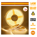 Ver imagem 6 de Fita Led Cob Corte Livre 14w 528 Led’s 12v Ip20 5 Metros Quente 3000k