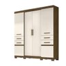 Guarda Roupa Aracaju 4 Portas 4 Gavetas Castanho Wood - 4