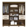 Guarda Roupa Aracaju 4 Portas 4 Gavetas Castanho Wood - 3