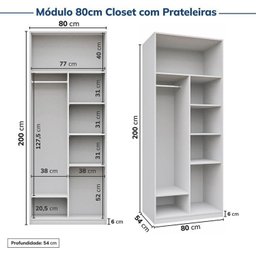 Guarda Roupas Modulado de Canto 6 Peças 6 Portas Jade Cabecasa Madeiramadeira - 11