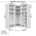 Ver imagem 4 de Guarda Roupas Modulado de Canto 6 Peças 6 Portas Jade CabeCasa MadeiraOriginals