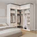 Ver imagem 1 de Guarda Roupas Planejado de Canto 6 Peças 6 Portas Jade CabeCasa MadeiraOriginals Branco/Fosco