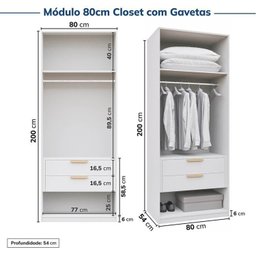 Guarda Roupas Modulado de Canto 6 Peças 6 Portas Jade Cabecasa Madeiramadeira - 12