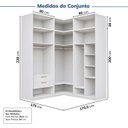 Ver imagem 4 de Guarda Roupas Planejado de Canto 6 Peças 6 Portas Jade CabeCasa MadeiraOriginals Branco/Fosco