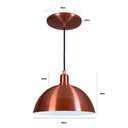 Ver imagem 3 de Pendente Meia Lua 24cm Luminária Lustre Alumínio Cobre Verniz