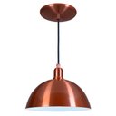 Ver imagem 1 de Pendente Meia Lua 24cm Luminária Lustre Alumínio Cobre Verniz
