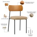 Ver imagem 6 de Kit 06 Cadeiras Sala de Jantar L02 Whisky Bege Escuro