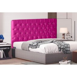 Cabeceira de Cama Box Bella Casal 140 Cm Suede Botão Cristal Rosa Pink Ec Móveis - 2